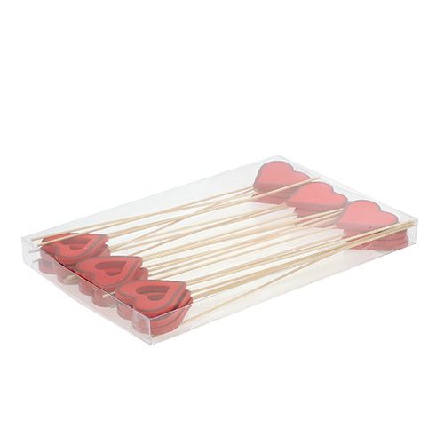 Floristik24 Corazón de madera 5cm rojo 24pcs