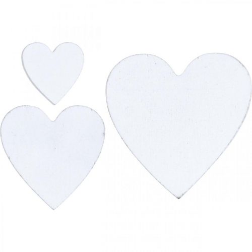 Corazón de madera scatter decoración boda corazones blanco 3/5/7cm 50p