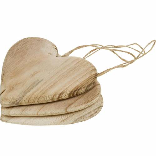 Floristik24 Corazón de madera para colgar naturaleza Corazones decorativos Día de San Valentín Día de la Madre 3pcs