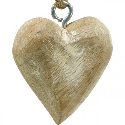 Artículo Corazón de madera decoración árbol de Navidad 4,5cm 36p