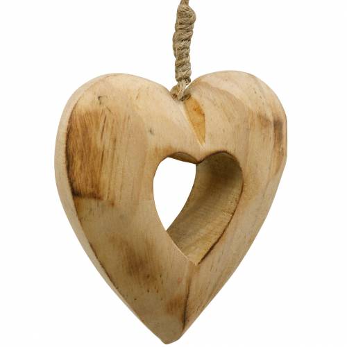 Artículo Corazón colgante decorativo, corazón de madera, Día de San Valentín, colgante de madera, decoración de boda 6pcs