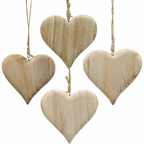Floristik24 Corazón decorativo Corazón de madera de San Valentín para colgar decoración de madera natural 4pcs