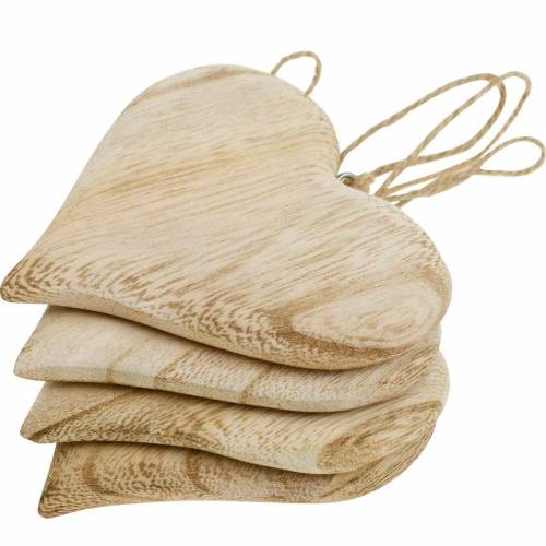 Floristik24 Corazón decorativo Corazón de madera de San Valentín para colgar decoración de madera natural 4pcs