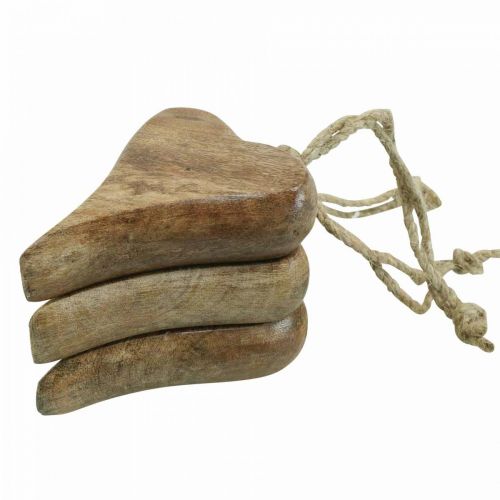 Floristik24 Colgante de corazón de madera corazón decoración de madera para colgar 10cm 3pcs