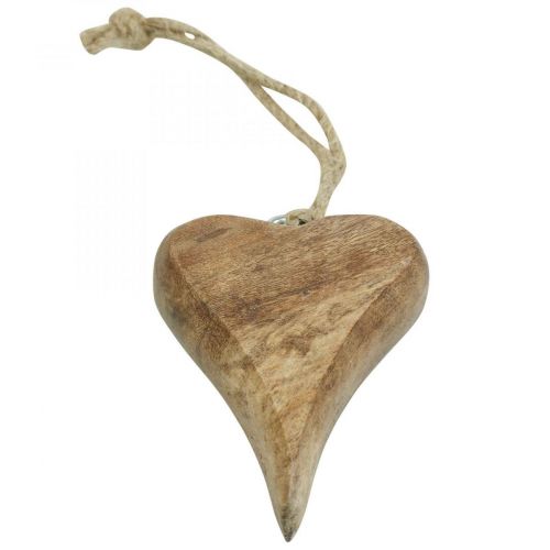 Artículo Colgante de corazón de madera corazón decoración de madera para colgar 10cm 3pcs