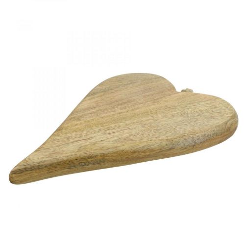 Artículo Colgador decorativo de corazón de madera decoración de madera de corazón para colgar naturaleza 26cm