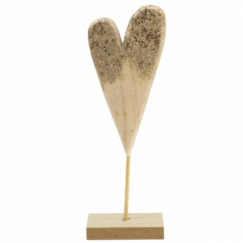 Floristik24 Corazón decorativo sobre soporte de madera con purpurina Al. 27 cm