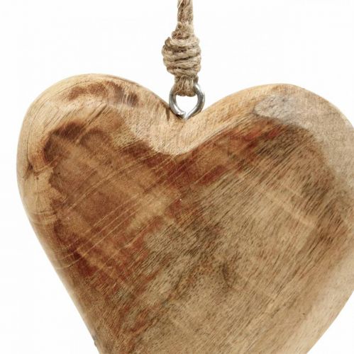Floristik24 Corazón de madera, colgante de corazón de madera de mango 9×9cm 4pcs