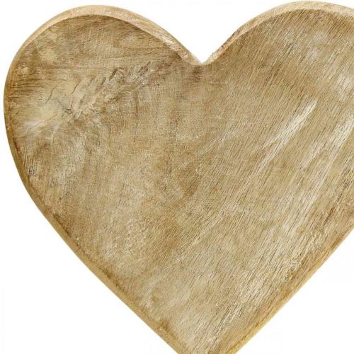 Floristik24 Corazón de madera corazón en un palo deco corazón madera natural 25.5cm H33cm