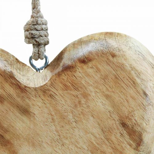 Artículo Corazón de madera, corazón colgante, corazón de madera de mango 16×20cm