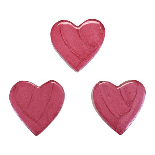 Floristik24 Corazones de madera corazones decorativos rosa brillante decoración dispersa 4,5 cm 8 piezas