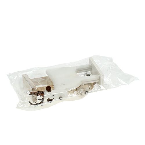 Floristik24 Ciervo de madera blanco H16,5cm 2pcs