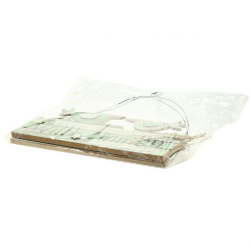 Floristik24 Letrero de madera &quot;Bienvenido&quot; Verde 29,5cm x 28cm 2pcs