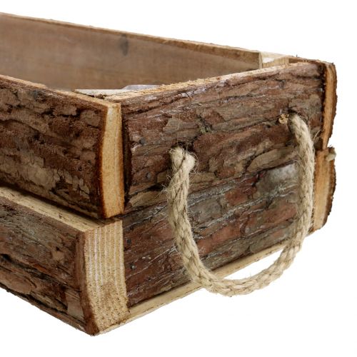 Artículo Caja de madera natural 58cm x 14cm H9cm