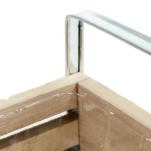 Floristik24 Caja de madera natural 20cm x 9cm H6cm con asas