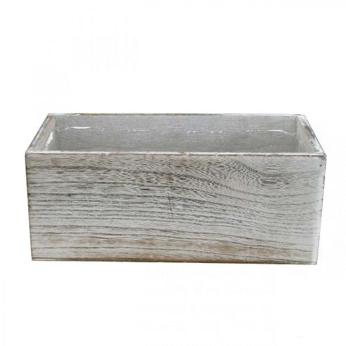 Floristik24 Caja de plantas, caja decorativa, macetero, contenedor de madera L25cm