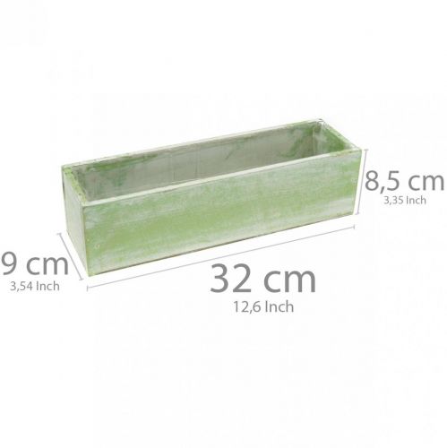 Floristik24 Jardinera, decoración primaveral, caja de madera, caja de hierbas L32cm