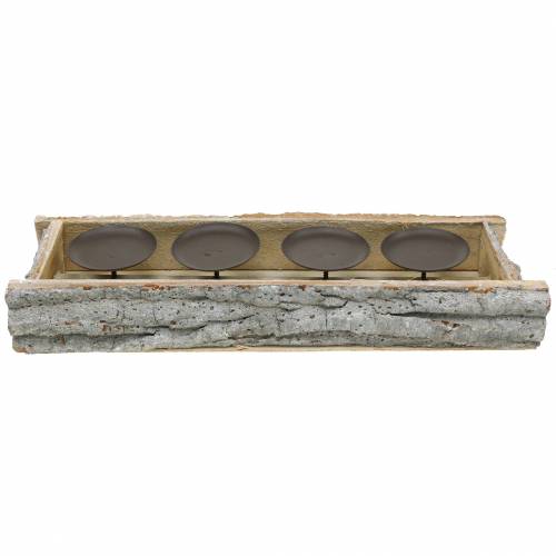 Floristik24 Candelero para 4 velas madera blanqueada 45cm