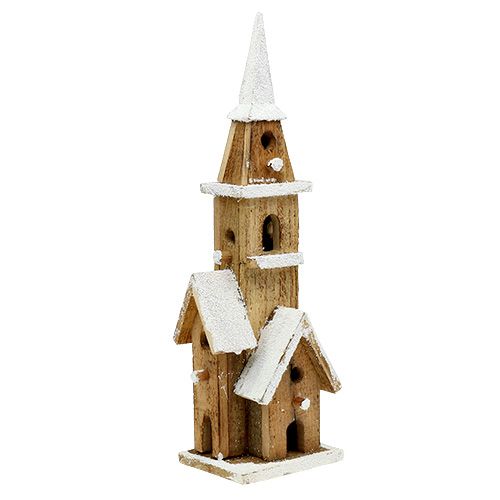 Floristik24 Iglesia de madera con iluminación 40cm