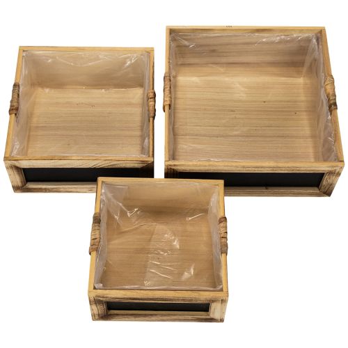 Caja de madera con pizarra y inserto, juego de 3 tamaños, 30 cm | Floristik24.es
