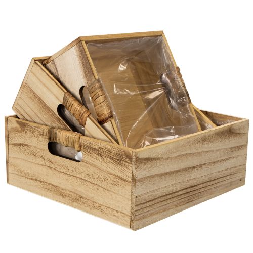 Caja de madera con pizarra y inserto, juego de 3 tamaños, 30 cm | Floristik24.es