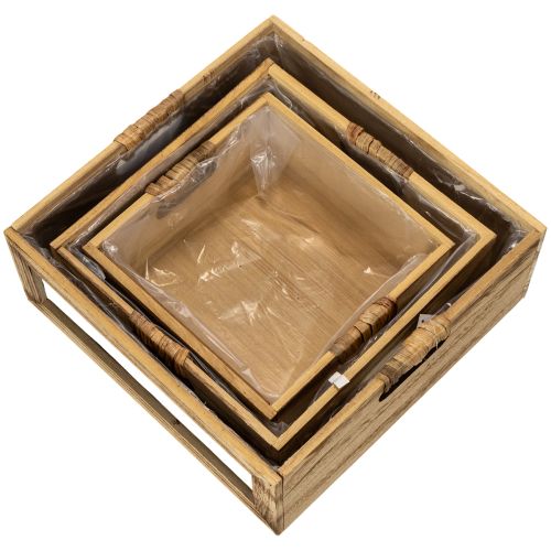 Caja de madera con pizarra y inserto, juego de 3 tamaños, 30 cm | Floristik24.es