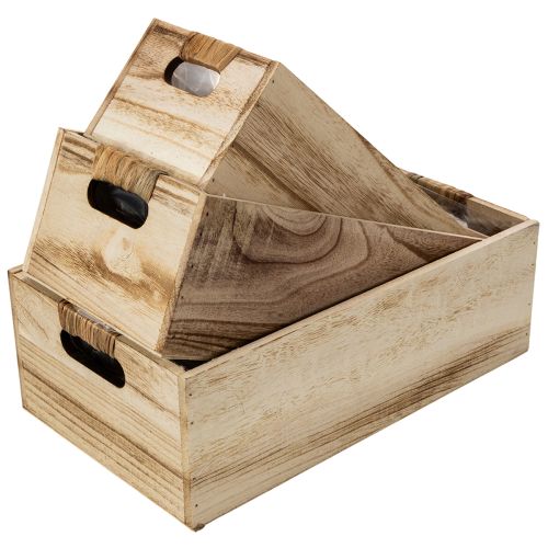Caja de madera con pizarra para etiquetar, juego de 3, 36 cm | Floristik24.es