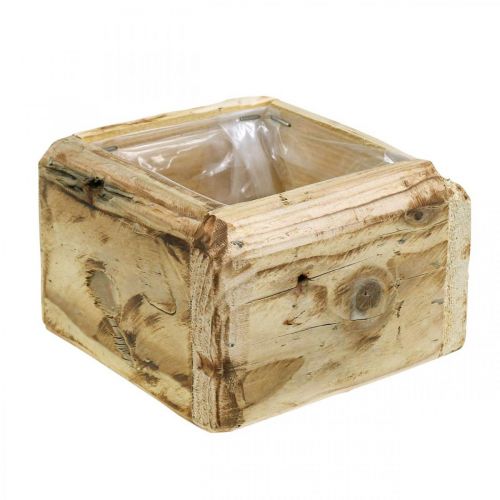 Floristik24 Maceta jardinera macetero de madera natural 12×12×8.5cm