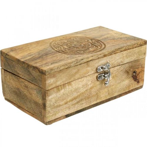 Floristik24 Caja de madera con tapa joyero caja de madera 21,5×11×8,5cm