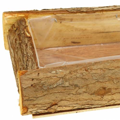Floristik24 Jardinera de madera natural 40cm x 15cm H6cm