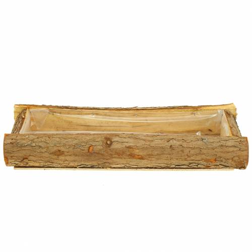 Floristik24 Jardinera de madera natural 40cm x 15cm H6cm