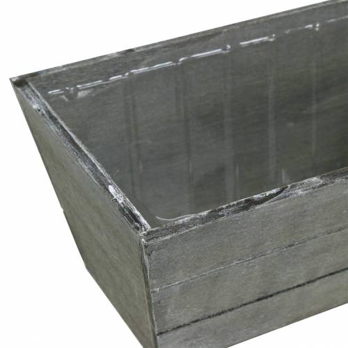 Floristik24 Macetero de madera gris lavado 20x12cm H10cm