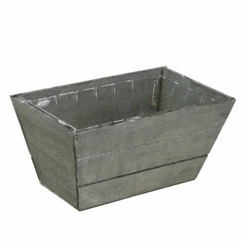 Floristik24 Macetero de madera gris lavado 20x12cm H10cm