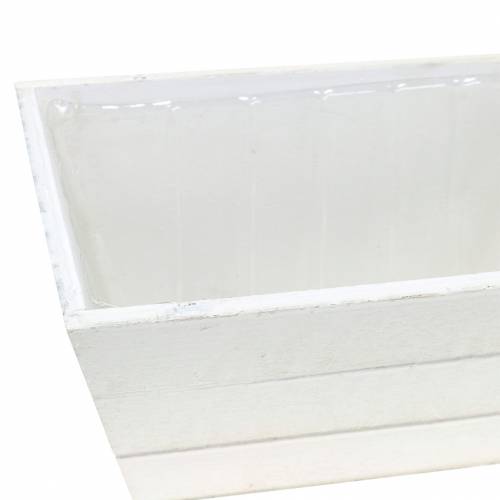 Floristik24 Jardinera caja de madera blanca 20x12cm H10cm