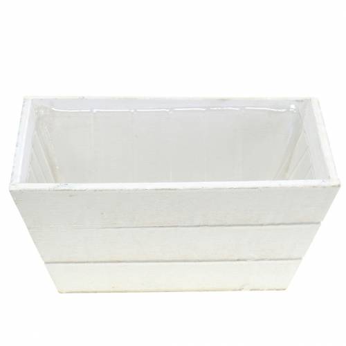 Floristik24 Jardinera caja de madera blanca 20x12cm H10cm