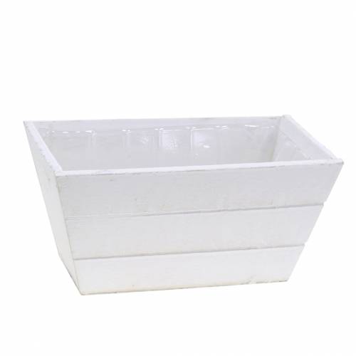 Floristik24 Jardinera caja de madera blanca 20x12cm H10cm