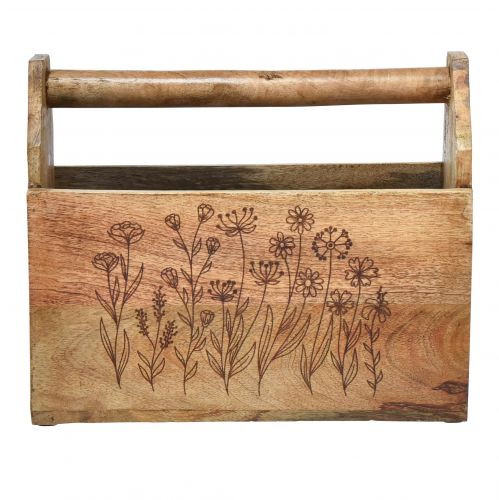 Floristik24 Caja de madera con asa caja de herramientas madera 30x15x24cm