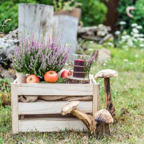 Floristik24 Caja de madera marrón natural 43,5cm / 37,7cm / 31,8cm juego de 3