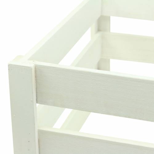 Artículo Caja de madera blanca 43,5cm / 37,7cm / 31,8cm juego de 3