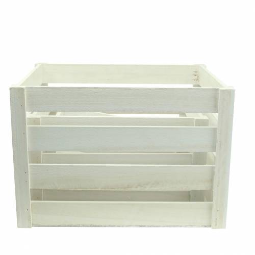 Floristik24 Caja de madera blanca 43,5cm / 37,7cm / 31,8cm juego de 3