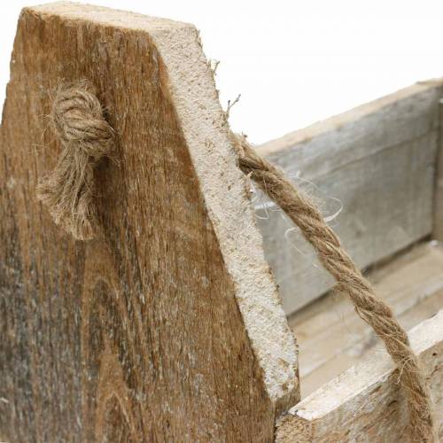 Floristik24 Caja de madera para plantar, caja de herramientas, caja de plantas con asa, decoración de madera 30cm