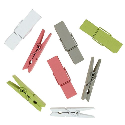 Pinzas de madera de colores 7,2cm 48uds