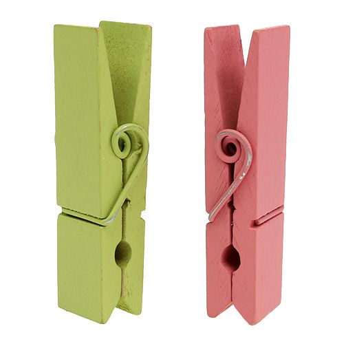 Floristik24 Clips de madera coloridos 7,2cm 48 piezas