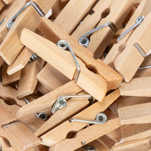 Artículo Mini pinzas de madera decorativas de 3,5 cm, 50 unidades.