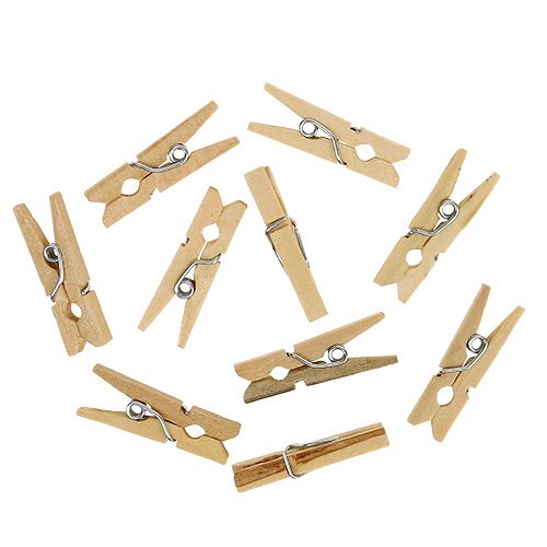 Floristik24 Abrazaderas de madera Nature 2.5cm 72pcs