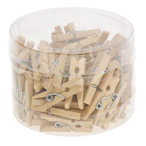 Floristik24 Clips de madera naturaleza 2,5cm 72uds