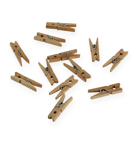 Clips decorativos de madera 3cm natural 72uds