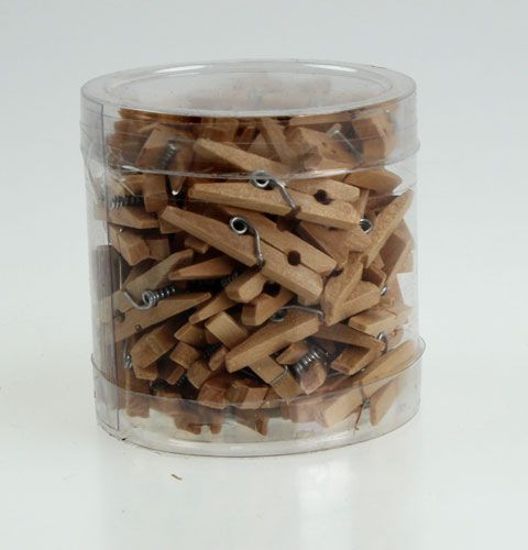 Artículo Clips decorativos de madera 3cm natural 72uds