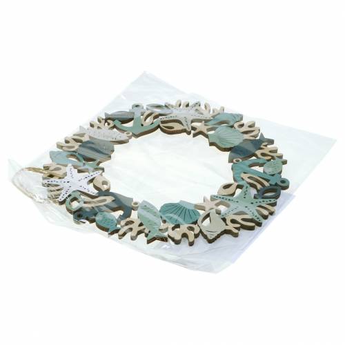 Floristik24 Corona de madera marítima para colgar 21cm