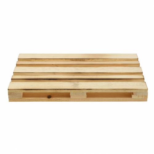 Floristik24 Bandeja decorativa mini palet de madera flameada 30 × 20 × 3cm